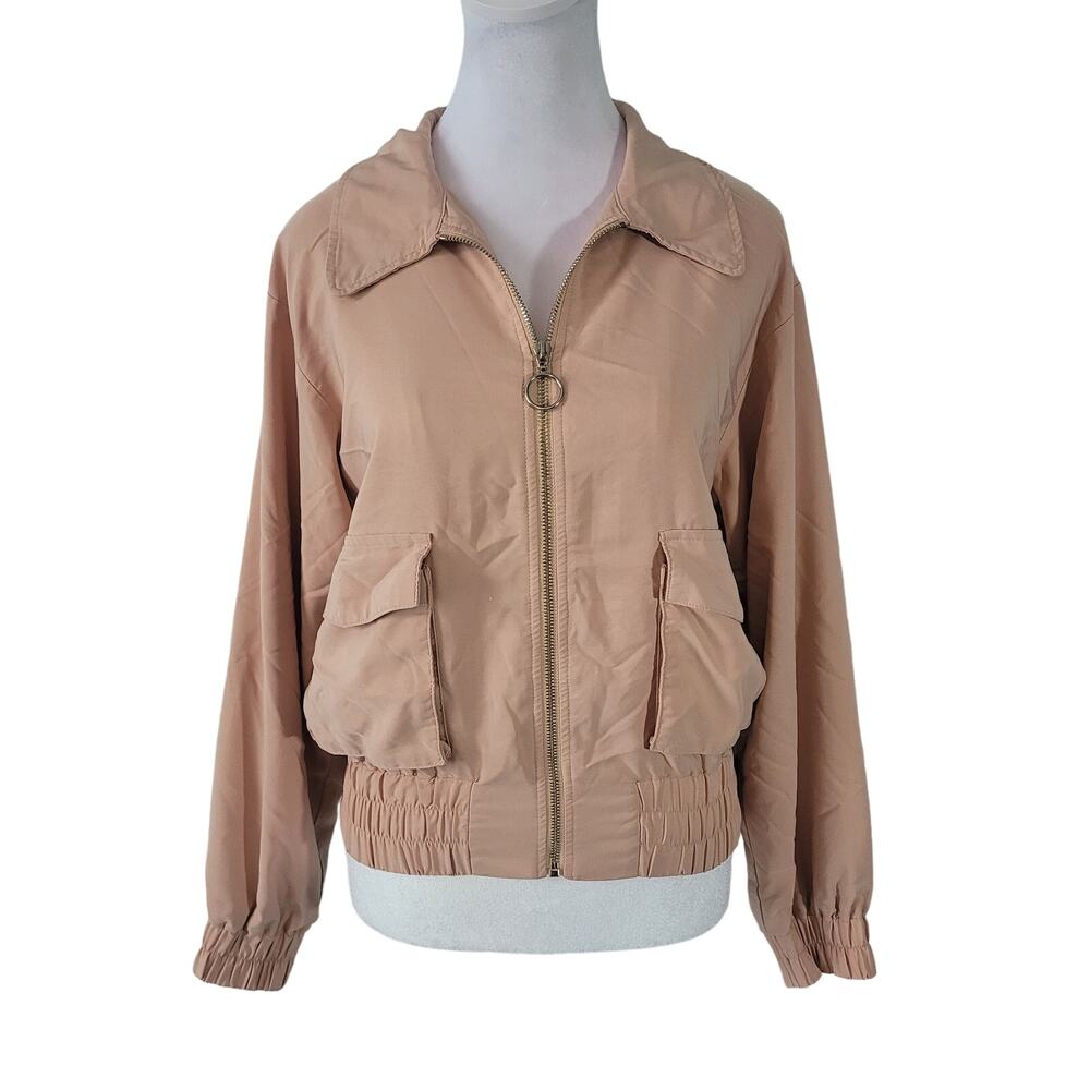 Urban Revivo Size‎ 6 Pink Full Zip Lightweight Short Jacket Collared Pockets